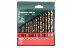 Набор сверл HAMMER Flex 202-907 DR  набор No7  1,0-10мм металл, 19шт.