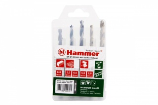 Набор сверл HAMMER Flex 202-914 DR набор No14 HEX 4-8мм металл\дерево\камень, 5шт.

