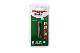 Алмазная трубчатая коронка Hammer Flex 226-003 DHS 10,0*60/5  A3, алмаз 60Р, керамогранит