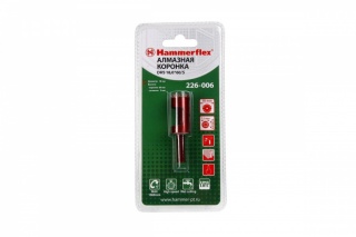 Алмазная трубчатая коронка Hammer Flex 226-006 DHS 18,0*60/5  A3, алмаз 60Р, керамогранит