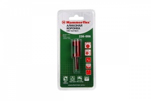 Алмазная трубчатая коронка Hammer Flex 226-006 DHS 18,0*60/5  A3, алмаз 60Р, керамогранит