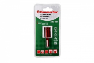 Алмазная трубчатая коронка Hammer Flex 226-007 DHS 22,0*65/5  A3, алмаз 60Р, керамогранит