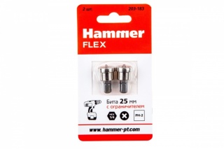 Бита Hammer Flex 203-183  с ограничителем PH2x25мм, 2шт.
