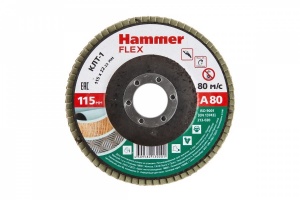Круг лепестковый торцевой 115 Х 22 Р 80 тип 1 КЛТ  Hammer Flex SE 213-020
