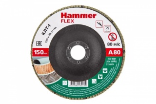 Круг лепестковый торцевой 150 Х 22 Р 80 тип 1 КЛТ  Hammer Flex SE 213-029
