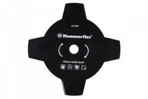 Нож для триммера Hammer Flex 223-009  закаленная сталь, круглый, 4 зуба, толщина 2,4 мм, d=255 мм
