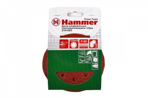 Круг фибровый HAMMER 125 мм 8 отв. Р 80