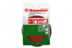 Круг фибровый HAMMER 125 мм 8 отв. Р 220